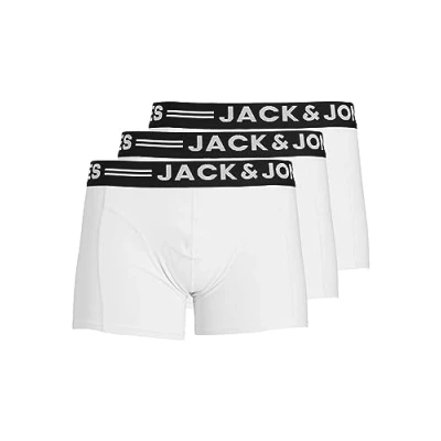 Obrázek JACK &amp; JONES Pánské šortky balení 3 ks boxerek, bílá