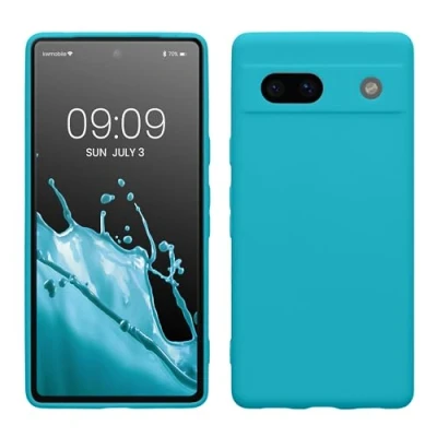 Obrázek kwmobile pouzdro na mobil kompatibilní s obalem Google Pixel 7a z měkkého silikonu v Cool Glacier