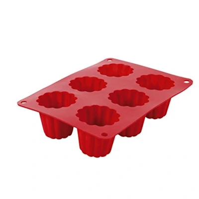 Obrázek Crealys pečicí forma pro Cannelés (Tradiční zavazadlo Bordeaux), Silikon, 26 cm (513012), Červená