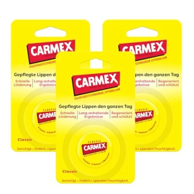 Obrázek Carmex Klasický balzám na rty, v dózách, 3dílná sada (3 x 8,4 ml)