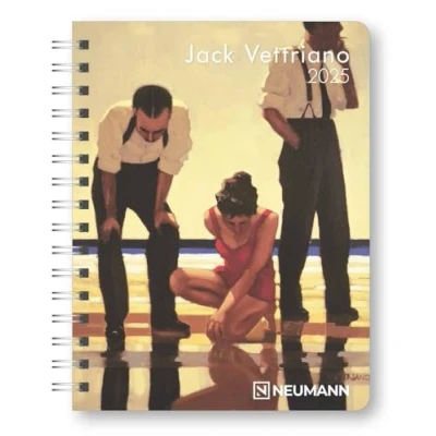 Obrázek N NEUMANNVERLAGE Jack Vettriano 2025 Diary, 16,5 x 21,6 cm, kapesní kalendář s dvanácti stranami a poznámkovými stranami, vyjímatelný plánovač, roční ... mezinárodní kalendář: Diary