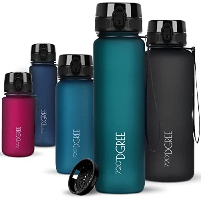 Obrázek 720DGREE láhev na pití 1l Sport &quot;uberBottle&quot; soft Touch + sítko bez BPA vodu do univerzity, práce, fitness, kole, outdoor, práci sportovní z tritanu lehká, odolná proti