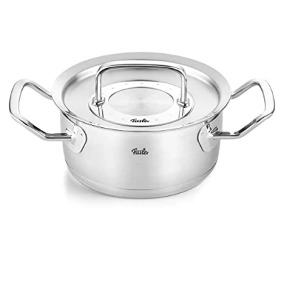 Obrázek Fissler Originální profesionální kolekce / hrnec na pečení (Ø 20 cm, 2,6 litru) vaření z ušlechtilé oceli, pekáč s kovovým víkem indukční, stříbrný