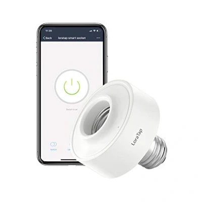 Obrázek LoraTap Fassung WiFi intelligente E27 Lampen Adapter drahtlos Timer für LED Leuchtmittel Wi Fi Kompatibel mit Alexa und Google Assistant, App Steuerung per Telefon