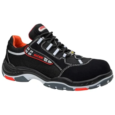 Obrázek ELTEN Bezpečnostní boty SENEX ESD S3, pánské, textil, plastová špička (lehčí než ocelová krytka), lehká, sportovní, černá/červená, velikost: 43