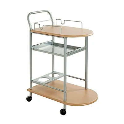 Obrázek HAKU Möbel Kuchyňský vozík hliník, buk, MDF, kov rozměry: š 65 cm x v 83 h 35 cm, styl: moderní