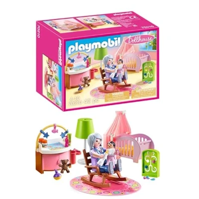 Obrázek PLAYMOBIL Dollhouse 70210 dětský pokoj s dětskou postýlkou a figurkami, od 4 let