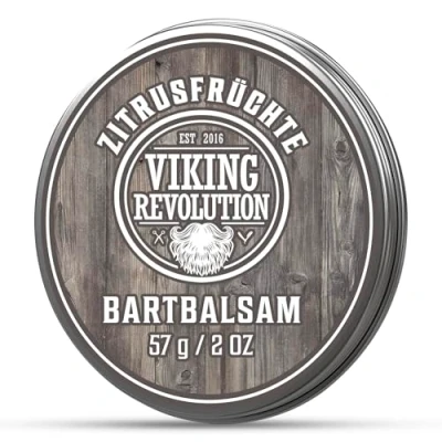 Obrázek Viking Revolution Beard Balm All Natural Grooming Treatment with Argan Oil &amp; Mango máslo Strengthens Softens Beards Mustaches Citrus Scent Leave in Conditioner Wax for Men 1 balení
