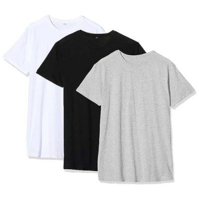 Obrázek Build Your Brand Pánské tričko Shaped Long Tee 3 balení, Vícebarevné (Blk/H.grey/Wht 02227)