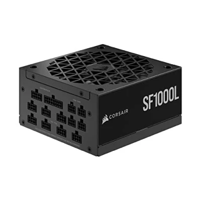 Obrázek Corsair SF1000L plně modulární, nehlučný síťový zdroj SFX ATX 3.0 a kompatibilní PCIe 5.0 tichý 120mm PWM ventilátor 80 Plus zlatá účinnost režim nulových otáček kondenzátory 105C černé