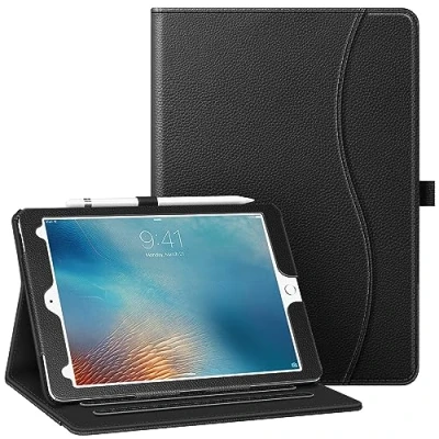 Obrázek Fintie pouzdro Pro iPad 9,7 palců 2016 [ochrana rohů] Multiúhlový pozorování Folio Stand ochranné Cover s přihrádkami na dokumenty, Auto Sleep/Wake, černý