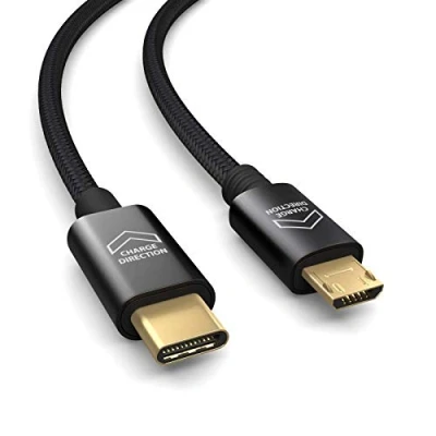 Obrázek PAXO 0,3 m USB C na mikro kabel, nabíjí přístroje Micro USB, nabíjecí adaptér, datový 2. 0