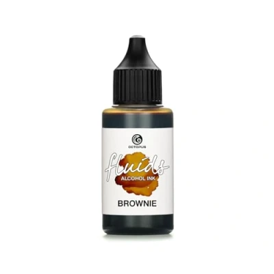 Obrázek Octopus 30 ml Fluids Alcohol Ink BROWNIE, alkoholový inkoust pro tekuté druhy a pryskyřici, hnědý