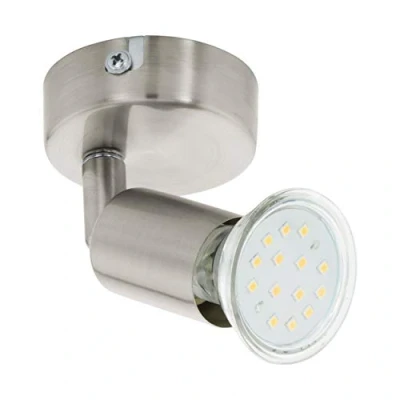 Obrázek EGLO LED nástěnná lampa Buzz LED, nástěnné svítidlo, svítidlo z kovu nikl mat, do obývacího pokoje, chodby, bodové světlo vč. žárovky GU10, teplá bílá