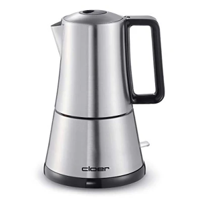 Obrázek Cloer 5928 Moka Maker, &quot;elektrický kávovar na espreso&quot;, 36 šálků, nerezová vložka, bezpečnostní vypnutí, ventil, vypínač, 365 W, ušlechtilá ocel