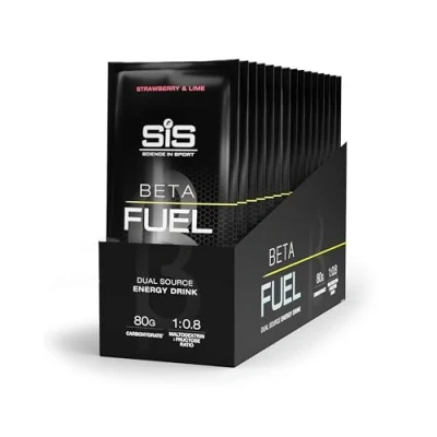 Obrázek Science in Sport BETA Fuel 80 Energy Drink prášek 15 x 82 g jahody a limetky isotonický nápojový s sacharidů, ideální dodavatel energie pro vytrvalostní sportovce