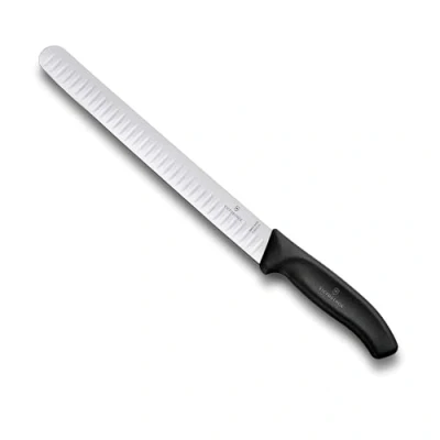 Obrázek Victorinox Swiss Classic, profesionální nůž na šunku, extra ostrá čepel, kulový brus, 25 cm, plastová rukojeť, nerezová ocel, černý