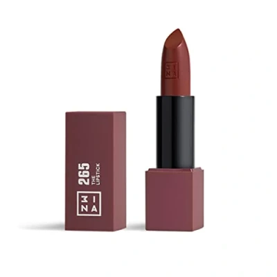 Obrázek 3INA MAKEUP The Lipstick 265 hnědá matná rtěnka s vitaminem E a bambuckým máslem Dlouhotrvající vysoce pigmentovaný krém vanilková vůně Vegan Cruelty Free