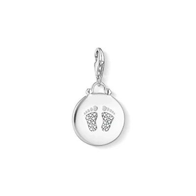 Obrázek Thomas Sabo Dámský přívěsek Coin Baby otisk nohy Charm Club 925 Sterlingové stříbro 1692 051 14, stříbro, zirkony.