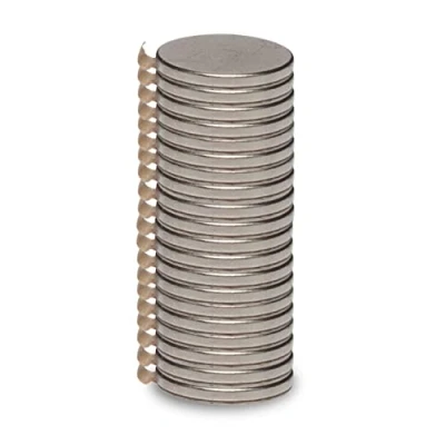 Obrázek MAUL Neodymový Magnet Ø 10 x 1 mm (20 kusů) silný s přilnavostí 0,5 kg magnety moderním designem samolepicí na magnetickou tabuli, bílou tabuli a chladničku stříbrný