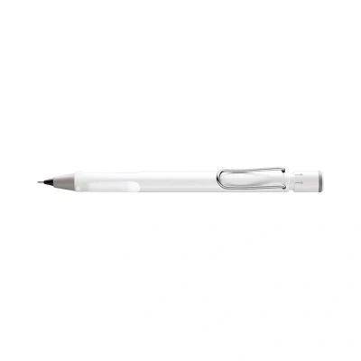 Obrázek Lamy Safari white mechanická tužka klasická tuhová s ergonomickou rukojetí a krytem z ASA plastu náplní jemným nátěrem M 41 v šířce linky 0,5 mm hrot na mazání