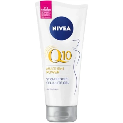 Obrázek NIVEA Body gel Q10 proti celulitidě (200 ml), zpevňující pleťový s a lotosovým extraktem, na celulitidu se složením Multi 5 v 1