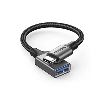 Obrázek UGREEN adaptér USB C na OTG kabel kompatibilní s iPhone 16 15 Serie iPad Pro 2022 MacBook Pro/Air Galaxy S24/S23 série P70 P40 Mate Series atd. (černý)