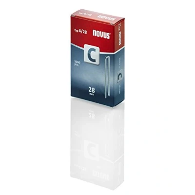 Obrázek Novus Svorky s úzkým hřbetem délkou 28 mm, 2000 svorek typu C4/28, pro profilové dřevo, panely a dřevovláknité desky