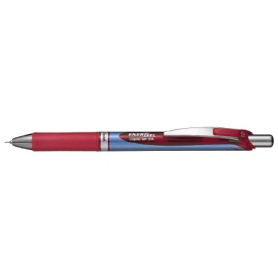 Obrázek Pentel BLN75 B gelové kuličkové pero EnerGel s tlakovou mechanikou a hrotem jehly 0,5 mm 12 kusů, červené