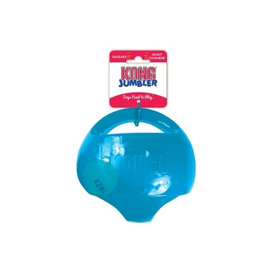 Obrázek Hračka KONG Jumbler gumový míč s rukojetí a tenisákem (L/XL) 18cm (MIX BAREV)