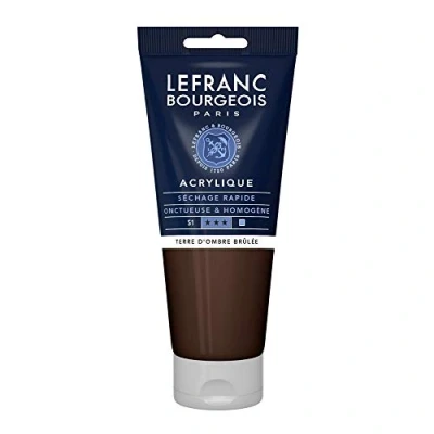 Obrázek Lefranc Bourgeois 300354 Fine akrylová barva Umbra vypálená, tuba 200 ml, krémová na vodní bázi, rychleschnoucí, stálá světle, voděodolná