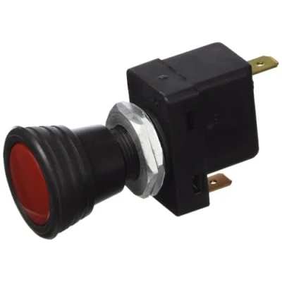 Obrázek HELLA Spínač S05 Ovládání tahem 12 V / 24 počet přípojek: 3 šroubovaný vypínač halogen Ø otvoru: 14. 5 mm Osvětlení spínače: červené 6ED 004 778 011
