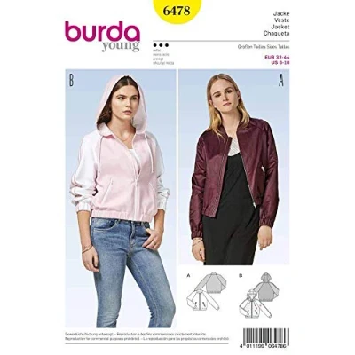 Obrázek Burda 6478 střih bunda &amp; BLOUSON (dámské, vel. 32? 44) Level 3 Střední