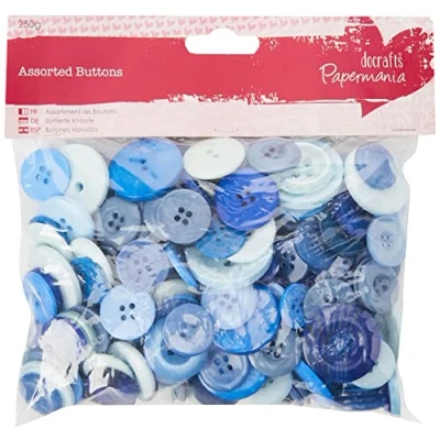 Obrázek DOCrafts Papermania Knöpfe Sortiert, Blau, 250 g