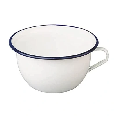 Obrázek Ibili Noční hrnec Blanca 2,7 l ze smaltované oceli v bílé/modré, 22 x 11 cm