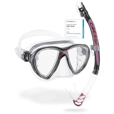 Obrázek Cressi Big Eyes Evo Alpha Ultra Dry Sada na šnorchlování Šnorchlování se šnorchlem a potápěčskými brýlemi vodotěsná potápěčská maska Anti Fog Leck z tvrzeného skla Premium Šnorchl pro