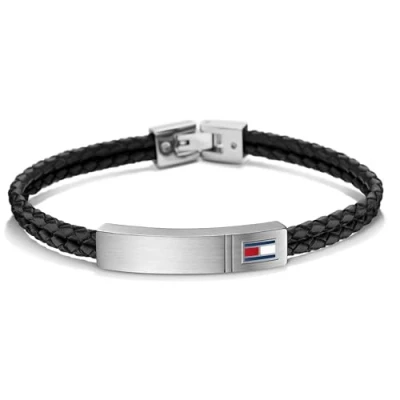 Obrázek Tommy Hilfiger Jewelry náramek pro muže z kůže černé 2701010, Kůže, Bez kamene