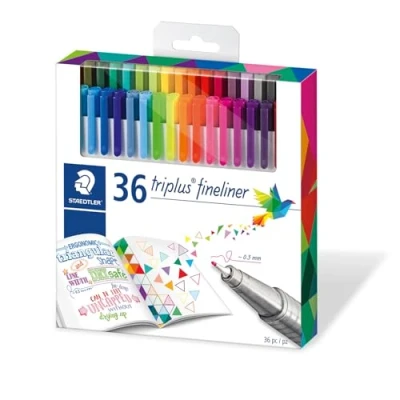Obrázek Staedtler 334 Fineliner triplus 36 kusů, trojhranný, 0,3 mm, výhodné balení