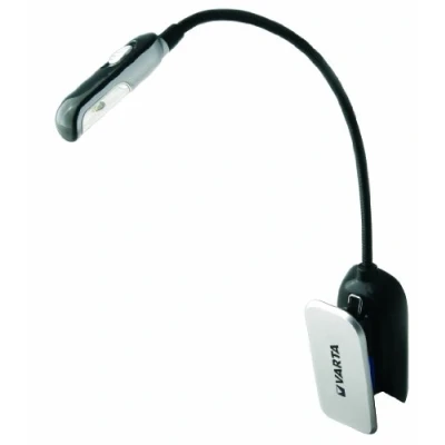 Obrázek VARTA LED lampička na čtení vč. 2 baterií CR2032, Book Light, upínací lampa, světlo knihu, klávesnice, stolní lampa pro stojan noty