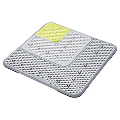 Obrázek KitchenCraft 3 teilige verstellbare Waschbeckenschutzmatte, Modulare Abtropfmatte für die Spüle, Spülbeckeneinlage Plastik, Spülbeckenmatte, Grau/Grün, 30,3 x 0,3 cm, Einheiten