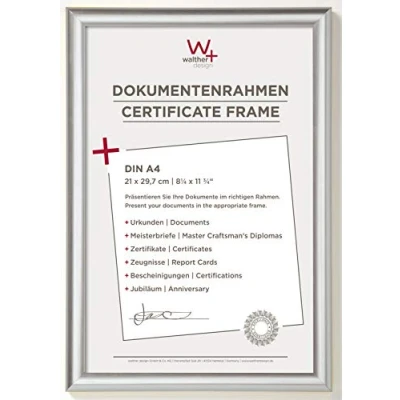 Obrázek walther design Rámeček stříbrný 21 x 29,7 cm (DIN A4) Trendstyle Plastový rám KP130S