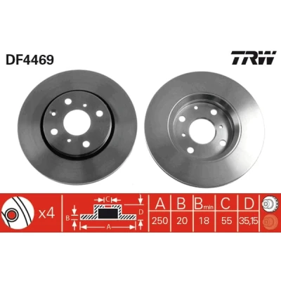 Obrázek Brzdový kotouč TRW DF4469