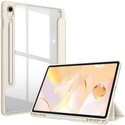 Obrázek Fintie Hybridní pouzdro pro Samsung Galaxy Tab S9 FE 10. 9 palců/Tab 11 palců 2023 tablet s držákem pera ochranné odolné proti nárazu průhlednou tvrdou skořepinou na zadní straně,