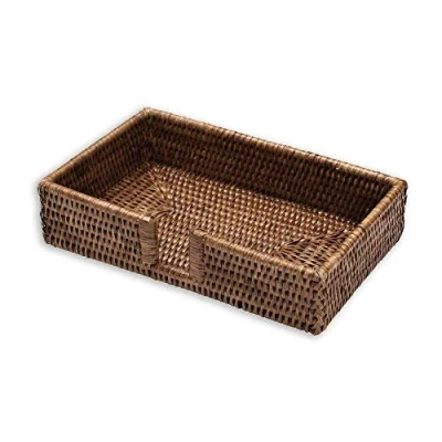 Obrázek Caspari HG01 držák na ubrousky pro hosty, ratan a koš, hnědý, 32 x 40 cm