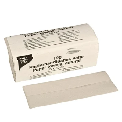Obrázek Papstar, 120 listů ručník Papír 50 cm x 25 přírodní C 8sklad, 1 vrstvé, # 17203