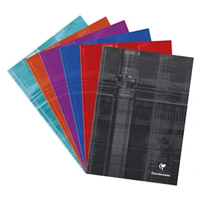 Obrázek Clairefontaine 9045C Kladde / poznámkový blok s tvrdou vazbou DIN A4 21 x 29,7 cm, 96 listů 90 g, linkovaný okrajem, robustní a odolný, barevně tříděné, 1 kus