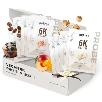 Obrázek Nutri + sada vzorků proteinů (8 x 30 g) proteinový prášek Mix zkušební balíček 6k testovací na bílkoviny Sample vaječných bílků