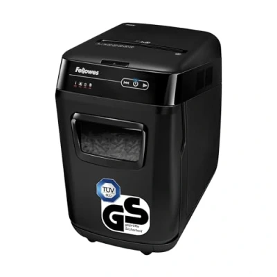 Obrázek Fellowes Autofeed skartovačka Automax™ 200C, 4 x 38 mm řez částic (P 4), 200 listů, pro 1 3 uživatele v kanceláři nebo domácí kanceláři, tichý díky SilentShred, zničení CD, vhodné GDPR