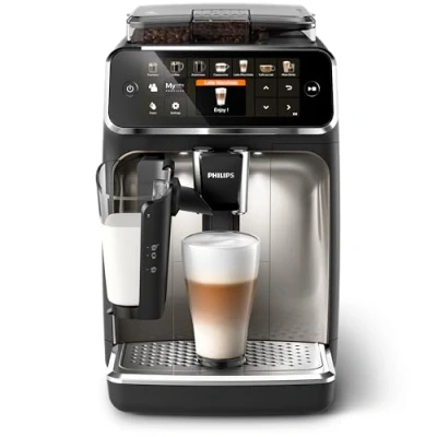 Obrázek Plně automatický kávovar Philips Series 5400 mléčný systém LatteGo, 12 kávových specialit, intuitivní displej, 4 uživatelské profily, chrom (EP5447/90)
