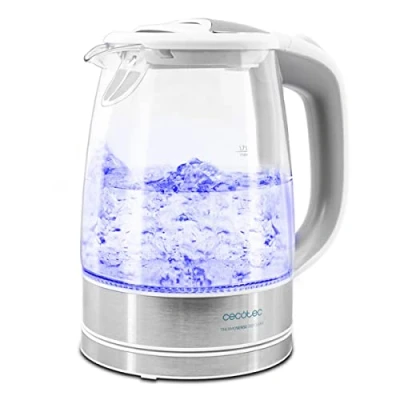 Obrázek Cecotec Elektrischer Wasserkocher ThermoSense, 1,7 L, Borosilikatglas, BPA frei, Antikalkfilter, doppeltes Sicherheitssystem, 2200 W